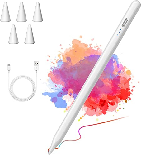 KBCASE Stift für Apple iPad 2018-2023, Pencil für iPad mit Palm-Ablehnung Stylus Stift für iPad 10/9/8/7/6 Gen/iPad Mini 6th/5th Gen/iPad Pro 11/12.9''/iPad Air 5th/4th/3rd Gen, 5 Ersatznibs