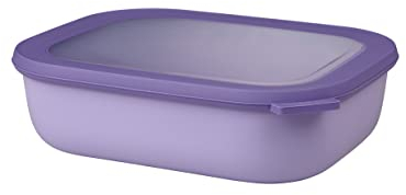 Mepal - Multi Bowl Cirqula Rectangular - Vorratsdose mit Deckel - Geeignet als Luftdichte Aufbewahrungsbox für den Kühlschrank, Mikrowellengeschirr & als Frischhaltedosen - 2000 ml - Nordic Lilac