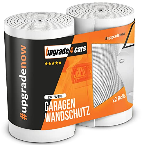 Upgrade4cars Paracolpi Garage Auto da Muro Bianco |2 x Pannello Gommapiuma Adesiva Proteggi Portiere | Protezione Paraurti