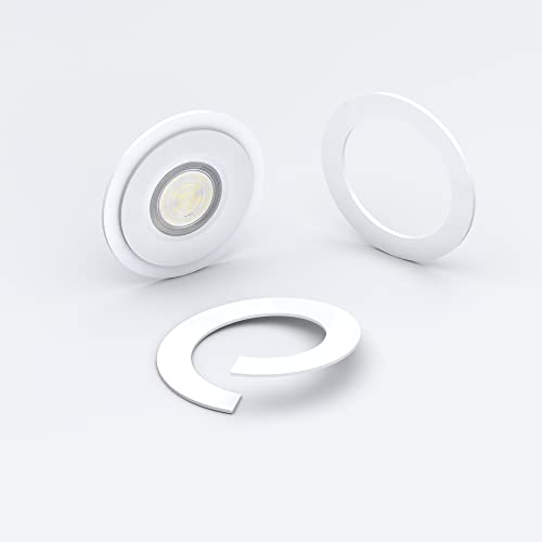 White & Silver Downlight Spotlight Surround Bezel Converter - Split Cut (White, Outside - 110mm x Hole - 75mm)