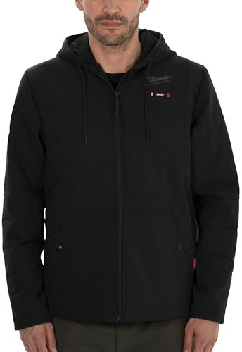 Milwaukee M12hpjbl2-0 12V Battery Thermal Quilted Jacket Heated Coat, Black, L