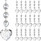 Jishi Kristall-Herz-Ornamente für Weihnachtsbaumschmuck, transparente Kunststoff-Kristalle, Tafelaufsätze, Kronleuchter, Girlande, Acryl-Herzprismen-Tropfen-Anhänger, Edelstein-Stränge, 30 Stück