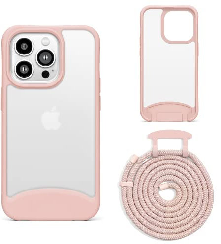 Lawonda Handyband kompatibel mit iPhone 7/8/SE (4.7 Zoll), Necklace Hülle mit Bands Handyhülle für zum Umhängen, Matt Case mit Handykordel,Stoßfeste Schutzhülle zum Umhängen Kordel, Rosa