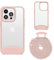 Lawonda Handyband kompatibel mit iPhone 7/8/SE (4.7 Zoll), Necklace Hülle mit Bands Handyhülle für zum Umhängen, Matt Case mit Handykordel,Stoßfeste Schutzhülle zum Umhängen Kordel, Rosa