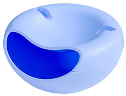 Youding Bol à collations, boîte de rangement amovible à double plat, sûr et robuste, bol de graines de tournesol avec coque de rangement, fente pour téléphone en bonus, parfait paresseux