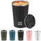 WETOWETO 380ml Edelstahl isoliert Tumbler, Spill Proof Coffee Travel Mug mit Deckel, wiederverwendbare Kaffeetassen mit Deckel, tragbare Kaffeetasse Thermobecher(schwarz)