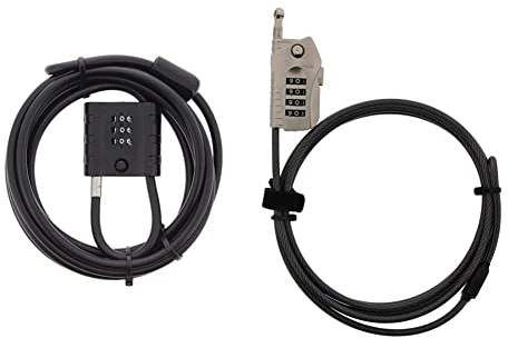 Burg-Wächter Kabelschloss mit Zahlenschloss, Seilschloss für Fahrrad, Schwarz, 3 m & Kabelschloss mit Zahlenschloss, Seilschloss für Fahrrad, Motorrad, E-Scooter, 720 200 Snap+Lock, Schwarz, 2 m
