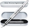 Pelikan Füllhalter Jazz® Noble Elegance mit Gravur als Geschenk | inkl. Etui mit Gravu (Platz für 10 Stifte) | Emojis möglich | Farbe Silber | Füller personalisiert Wunschgravur