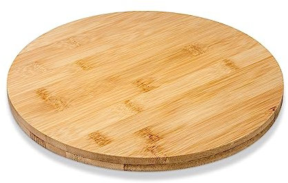 WILMAX - VASSOIO GIREVOLE 33 X 4 CM - Vassoio in legno - da portata in bambù - Tagliere - Campana per formaggi - Tavoletta - per la colazione, da cucina - Tagliere