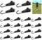 Akicderu Planenclips, 20 Stück Planenklammern Set, 20 Verriegelungsgriff Clips mit 20 Karabinerhaken, Upgrade Multifunktion Planenbefestigung für Boots Zeltplane, Markisen Pavillon, Pool Planen