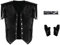 Herren Fransen Lederweste Cowboy Kostüm Weste Ärmellose Jacke Bandana Handschuhe Set Erwachsene Quaste Outwear M