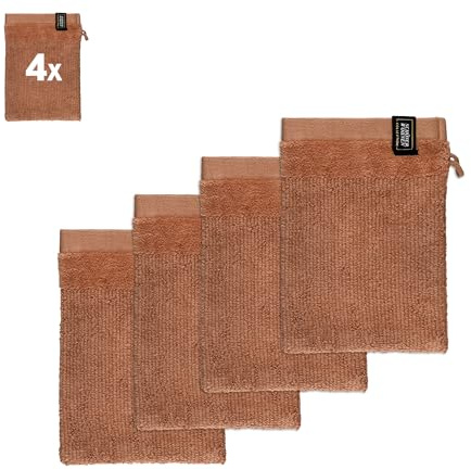 SCHÖNER WOHNEN Waschlappen Baby Frottee Baumwolle Öko-Tex - rot - Waschlappen-Set im 4er Pack für Gesicht - Waschhandschuh Körper - 16x21cm - klein - Waschlappen für Kinder & Neugeborene