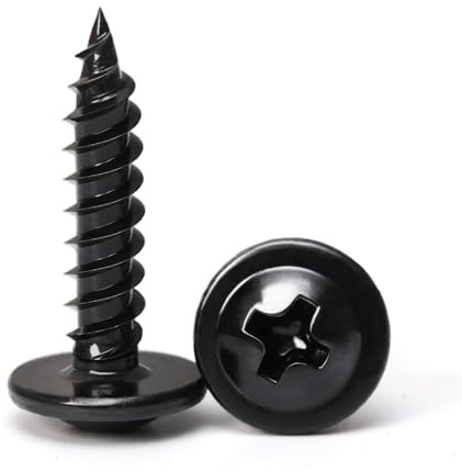 Black Wood Screws, #8×3/4 inch 300Pcs Black Truss Head Wood Cabinet Screws