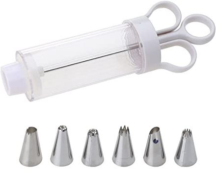 Christol Pearl Applicator Dessert Decorating Syringe Set Cupcake Frosting Filling Injector with 5 Icing Nozzles Cake Decorating Tool Easy to Use