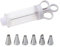 Christol Pearl Applicator Dessert Decorating Syringe Set Cupcake Frosting Filling Injector with 5 Icing Nozzles Cake Decorating Tool Easy to Use
