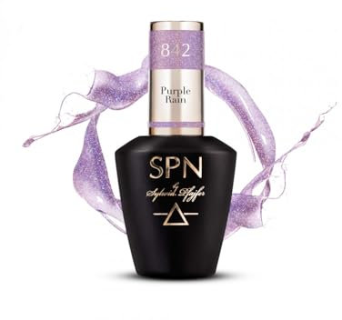 SPN Nails Professional 842 Purple Rain Purple UV LaQ Gel Nail Polish 8ml, High Pigmentation, Medium Thick, Soak Off UV/LED Lamp, Quick-drying Salon-Lasting Manicure,Nail Art DIY at Home