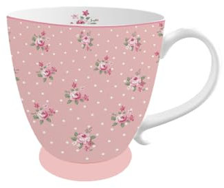Isabelle Rose - Becher/Tasse - Provence - Röschen und Pinkte auf rosa