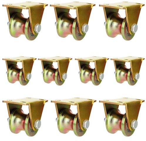 SYUTBOU 10 Stück 30mm Umlenkrollen für Seile, U-Nut-Stahl-Lenkrolle, Umlenkrolle Stahlseil, Rollenrad Seilrolle Umlenkrolle, Schwerlastrollen für Flaschenzugsystem Drahtseile Wäscheleine Invertierte