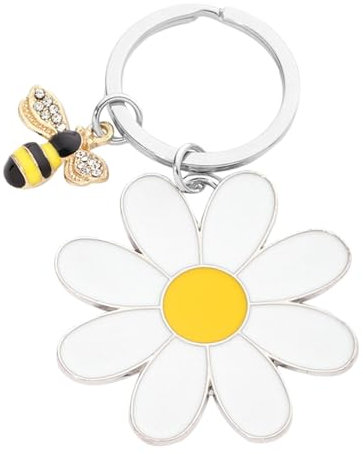 Porte-clés - Porte-clés abeille au design réaliste, porte-clés fleur de marguerite | Porte-clés de sac de rangement résistant aux rayures organisé avec une jolie fleur, décoration de clés florales
