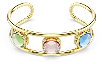 Swarovski Chroma Kollektion Manschette, Kissenform-Schliff, Mehrfarbig, Goldfarben plattiert