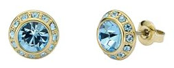 Ted Baker Soletia Solitaire Sparkle Crystal Stud Earrings for Women (Gold/Aquamarine Crystal)