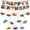Chukua Auto Geburtstag Deko Jungen Mädchen- Wheels Girlande Hängende Deko Car Geburtstag Banner Swirl Decorations Auto Happy Birthday Banner Dekoration für Racing Kindergeburtstag Party Supplies Deko