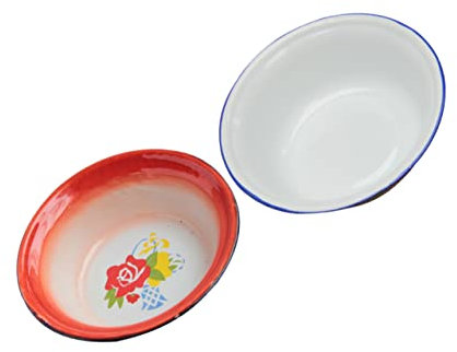 MAGICLULU 2stücke Teiliges Retro Emaille Suppenschalen Vielseitige Nudel Aufbewahrungsbecken Leicht Kompakt Glatte Ränder Sicher Und Einfach Zu Reinigen Für Haushalt Gastronomie Restaurants