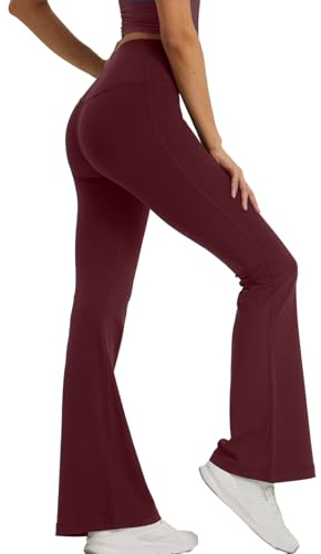 XDSP Yogahose Damen Flared Leggings High Waist Schlaghose Bootcut Stretch Freizeit Leggings Ausgestellte Jogginghose Bauchkontrolle Hohe Taille Fitness Sport Jazzpants Yoga