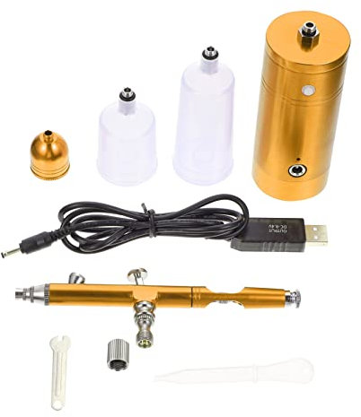 UTHCLO 1Ensemble Kit Aérographe Portable Rechargeable avec Compresseur Électrique Pompe à Air pour Peinture pour Modélisme Décoration de Gâteaux et Dessin
