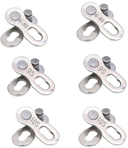 Bicycle Missing Link, 6 Pcs Bike Chain Link, Bike Chain Connectors, Bike Quick Release Chain, for 6-7-8, 9, 10 Speed Chain, Reusable