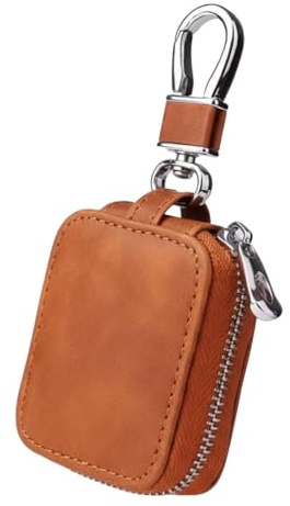 Funda para Auriculares con mosquetón, un Estuche para Cascos con Cremallera y una Funda de Auriculares inalámbricos con Estuche Protector Anti-caída (Marrón)