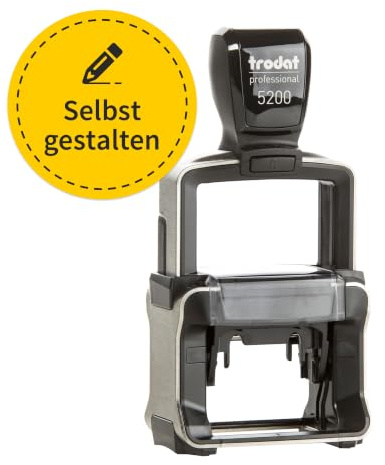 Trodat Professional 5200 Firmenstempel 41x24mm - 5 Zeilen | Trodat Professional 5200 Firmenstempel, 41x24mm, personalisierbar mit Text und Logo, Adressstempel, Firmenstempel