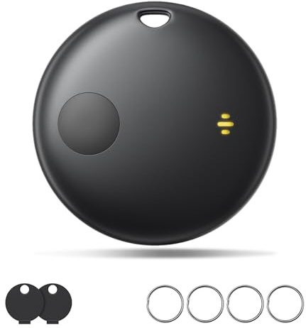 KUKIHO Tracker Tag 1er-Pack Kompatibel mit Apple „Wo ist?“ (nur iOS) | IP67 Wasserdicht, 100dB Lautstärke, 12 Monate Austauschbare Batterie, Tracker für Schlüssel, Koffer, Taschen, Schwarz 1Pcs
