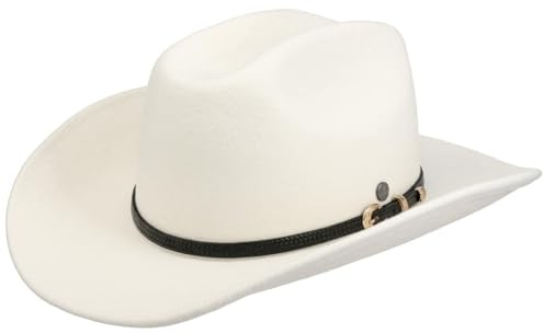 Lierys Chapeau Western Jornick Wool Homme - Made in Italy de Feutre en Laine Rodeo avec Doublure Automne-Hiver Automne Hiver - L (59-60 cm) Blanc