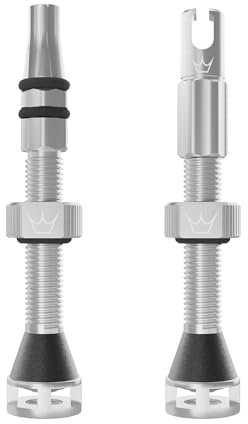 Peaty's Holeshot Fast Flow Tubeless Ventil - Hochdurchfluss-Design mit Anti-Verstopfungsfunktion für Dichtmittel, Schnelle Reifenmontage, 7075-Aluminium, MTB-kompatible Fahrrad Ventile, 42mm Silber