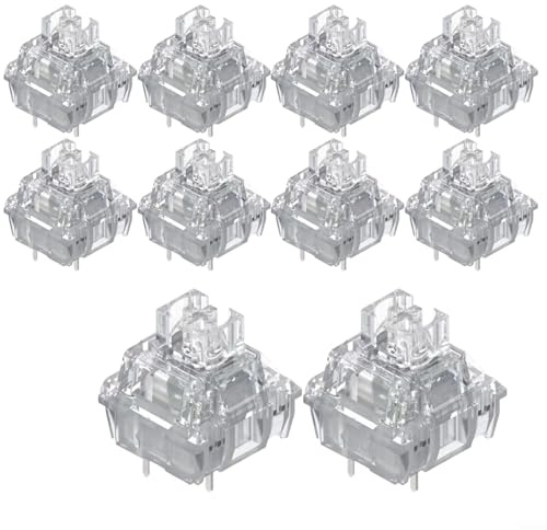 Advokingtap TTC Silent Linear Mechanical Keyboard Switches, Pre-Lubricated RGB Transparent Housing Compatible With For MX Keycaps For Office Typing (Transparent)