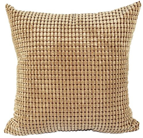 Nunubee Corduroy Baumwolle Kord Modern Rechteckig Kissenbezüge Dekorative Kissenbezug Dekokissen Sofakissen Lendenkissen Wurfkissenbezug Kissenhülle, 65 x 65 cm Khaki