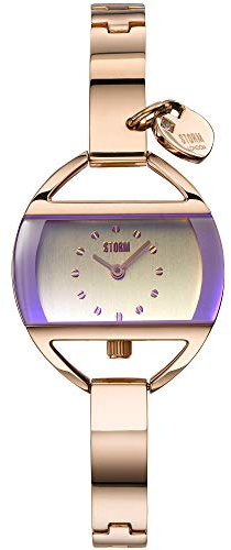STORM London Temptress Charm Rosegold-Violett, Damenuhr, Herzanhänger, 3 bar Wasserdicht, Analoguhr, Edelstahlgehäuse, hochwertiges Mineralglas, 47013/V
