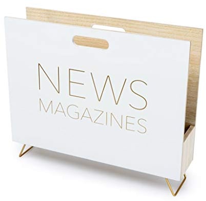 balvi Zeitschriftenständer Farbe weiß Für Zeitschriften, Kataloge und Tageszeitungen Mit Griff DM-HOL