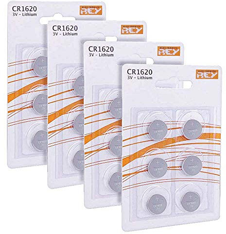 Pack 24 Batterias CR1620 3V, Batteria a Bottone al Litio
