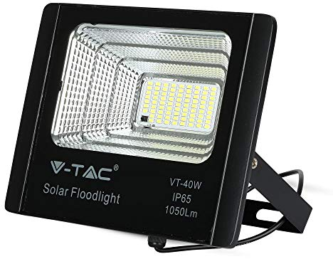 V-TAC LED-Scheinwerfer 40 W mit Solarpanel und Fernbedienung 6000 K