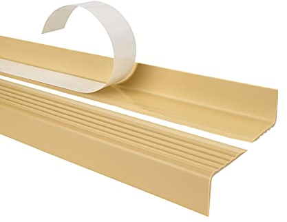 Quest Treppenkantenprofil Selbstklebend 40x25mm – Antirutsch Treppenkantenschutz aus Kunststoff PVC – Cremefarben, 100cm