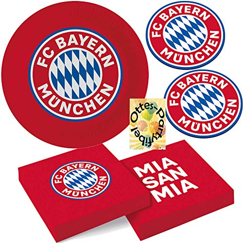 HHO FC-Bayern-München-Party-Set für 8 Fußballfans 40tlg. Teller Servietten Untersetzer