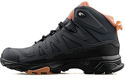 Salomon Damen X Ultra 4 Mid GTX Wanderschuhe, Ebony/Mocha Mousse/Almond Crea, 41 1/3 EU