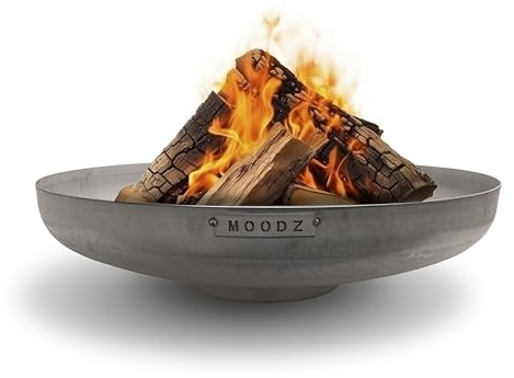 MOODZ Outdoor Living Braciere in acciaio inox - Braciere da giardino - Braciere e barilotto da esterno - Braciere in acciaio inox (Ø100 cm RVS)