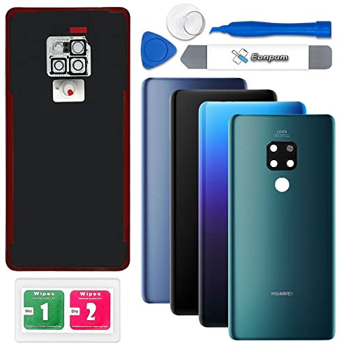 Eonpam Tapa Trasera Vidrio Original para Huawei Mate 20 Parte Trasera Reemplazo de Cristal Trasero con Lente de Cámara + Kit de Reparación (Verde)