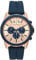 Armani Exchange Orologio per uomo, movimento cronografo al quarzo e cassa da 44 mm con cinturino in silicone, Tono oro rosa e indaco