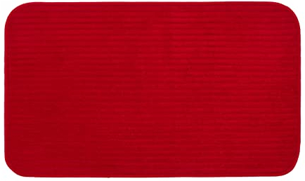 Gözze - Rutschfester Weicher Badeteppich, 100% Polyester, 50 x 70 cm - Bordeaux