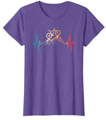 Retro Cycling Heartbeat Bicycle Cyclist Bike Biking Men T-Shirt