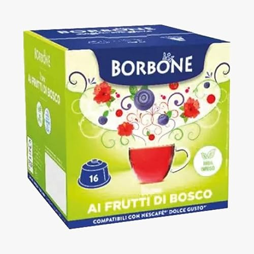 Caffè Borbone 64 capsules compatibles avec Nescafe Dolce Gusto Tisana aux fruits de la forêt - l'Emporio del Caffè